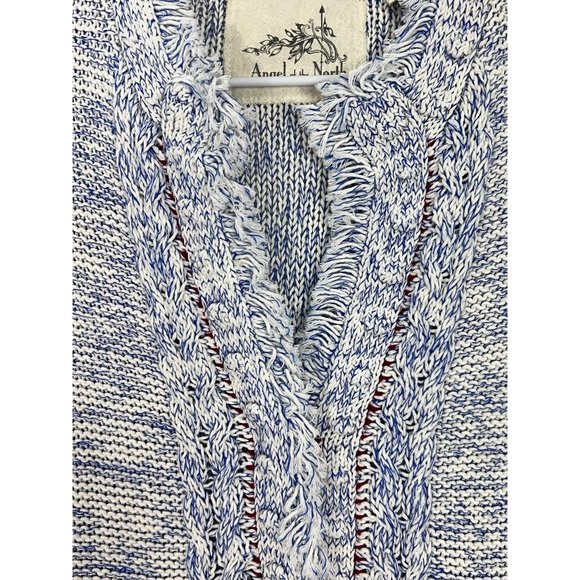 Angels of the North Woman's Small Two-Toned marbled blue white Woven Blazer - Picture 3 of 15